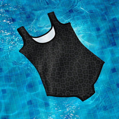 Black Panther Print One-Piece Youth Swimsuit