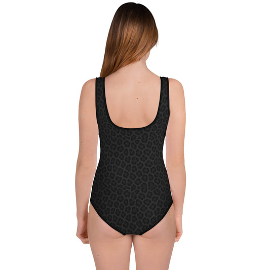 Black Panther Print One-Piece Youth Swimsuit