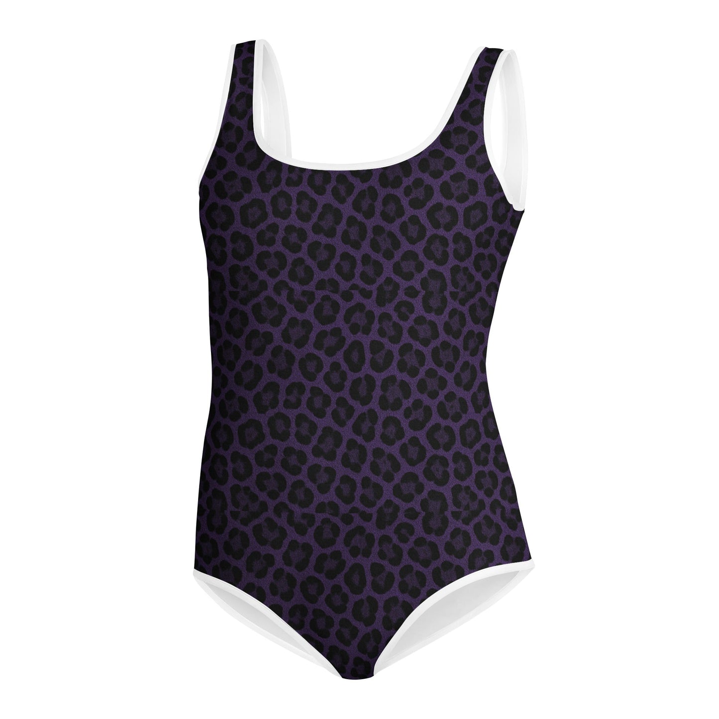 Purple Panther Print One-Piece Youth Swimsuit
