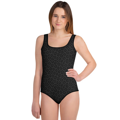 Black Panther Print One-Piece Youth Swimsuit