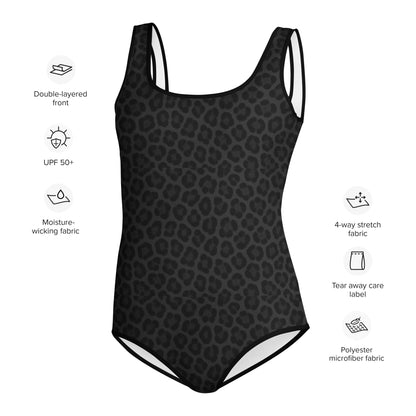 Black Panther Print One-Piece Youth Swimsuit