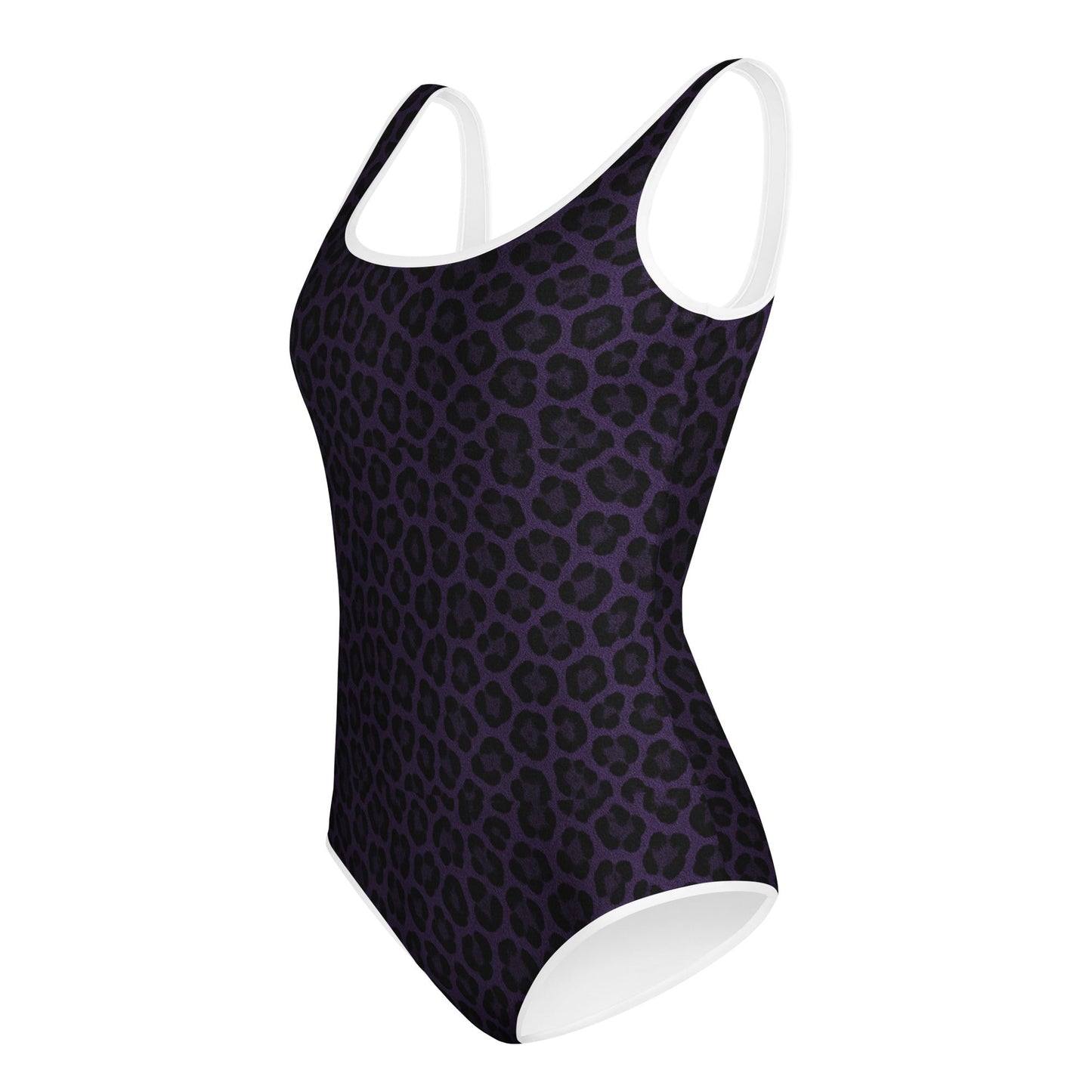 Purple Panther Print One-Piece Youth Swimsuit