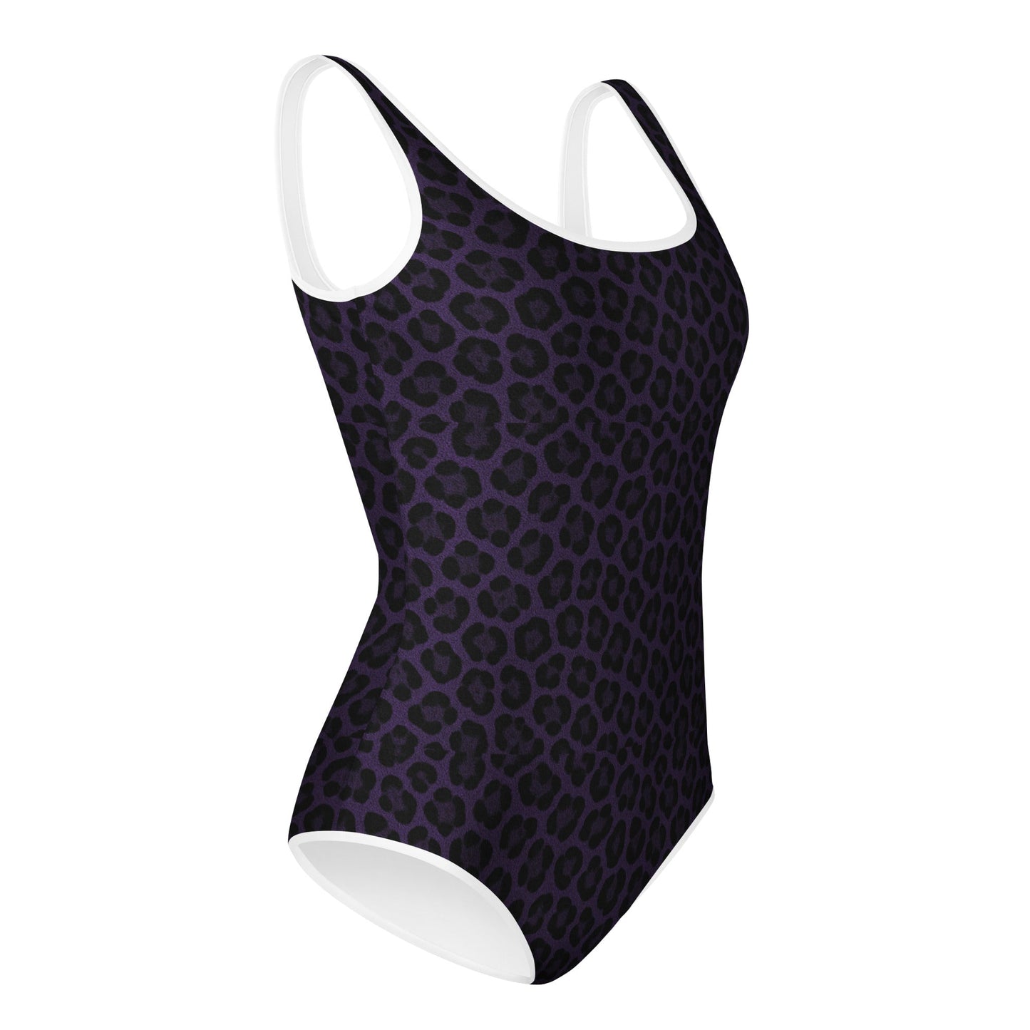 Purple Panther Print One-Piece Youth Swimsuit