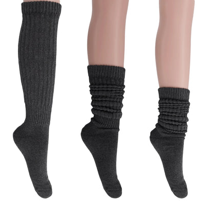 Women's Extra Long Heavy Slouch Cotton Socks – 3 Pairs, Size 9-11 by AWS/American Made
