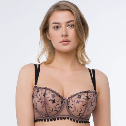 Transparent Embroidered Balconette Bra Antinea by Samanta Lingerie