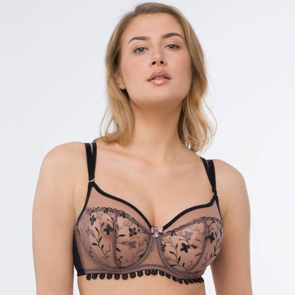 Transparent Embroidered Full Figure Bra Antinea - Ansley Effect