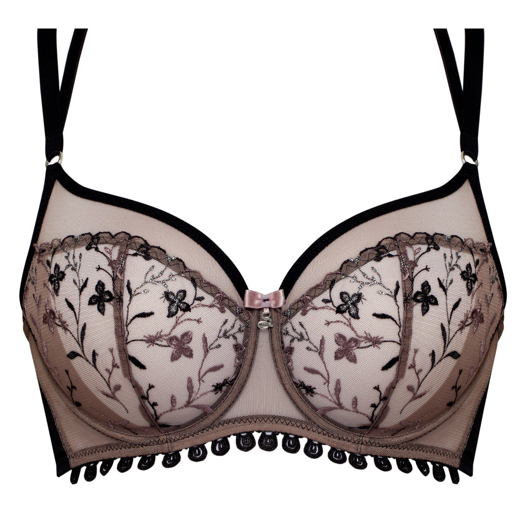 Samanta Antinea Black Transparent Embroidered Underwire Bra