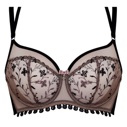 Samanta Antinea Black Transparent Embroidered Underwire Bra