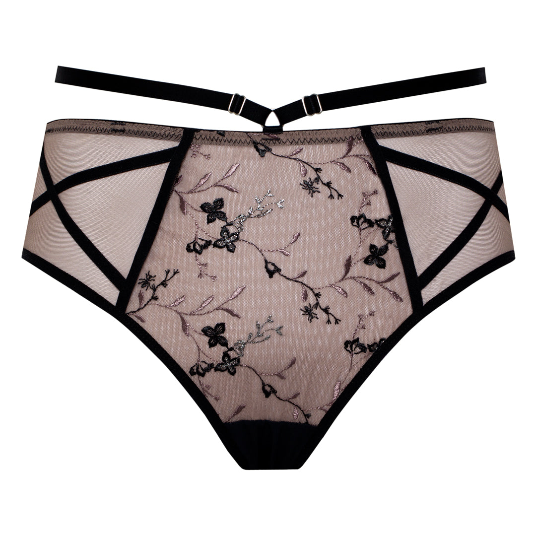 Transparent Tulle Embroidered Bikini Panty Antinea