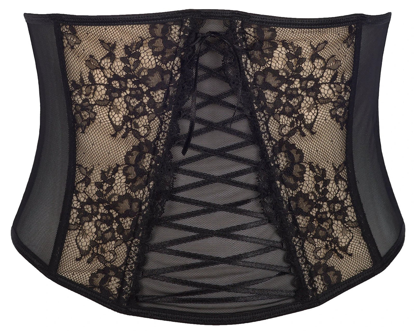 Sheer Lace-Up Waist Cincher Axami Peanut Tarte by Axami Lingerie