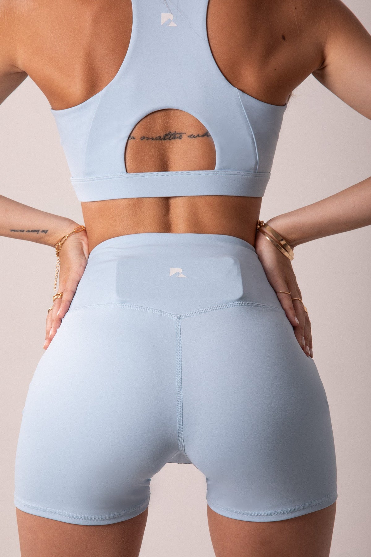 Azure Momentum Criss-Cross 5-Inch Shorts – Baby Blue