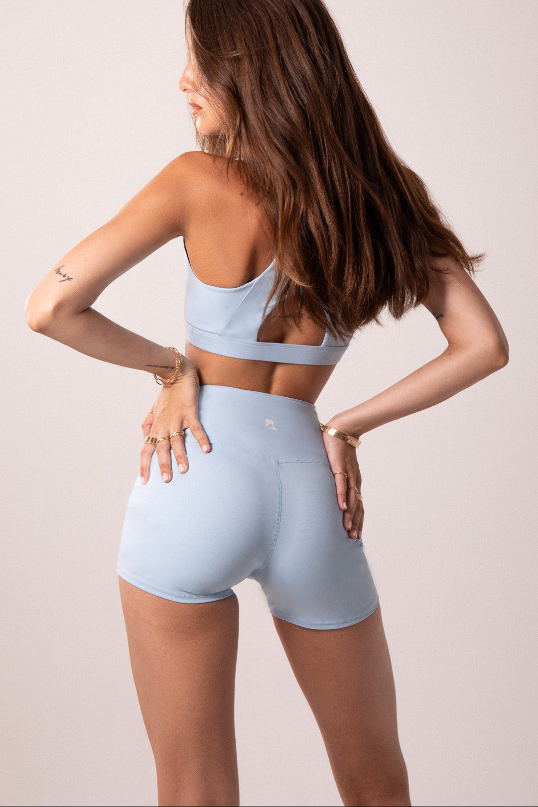 Azure Momentum Criss-Cross 5-Inch Shorts – Baby Blue