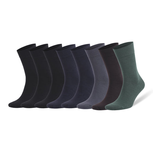 Men’s Dress Socks 8 Pairs Assorted Colors Size 8-11.5 Soft Comfortable Odor-Resistant Eco-Friendly-0