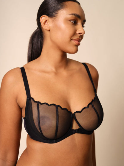 Gossard Obsession Black Sheer Unpadded Balconette Bra