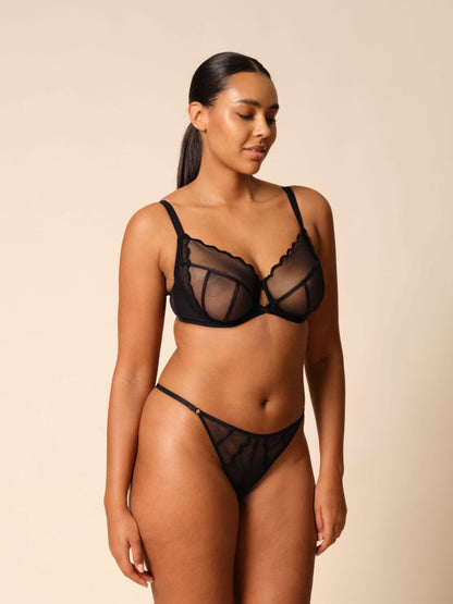 Gossard Obsession Black Sheer G-String Thong-1