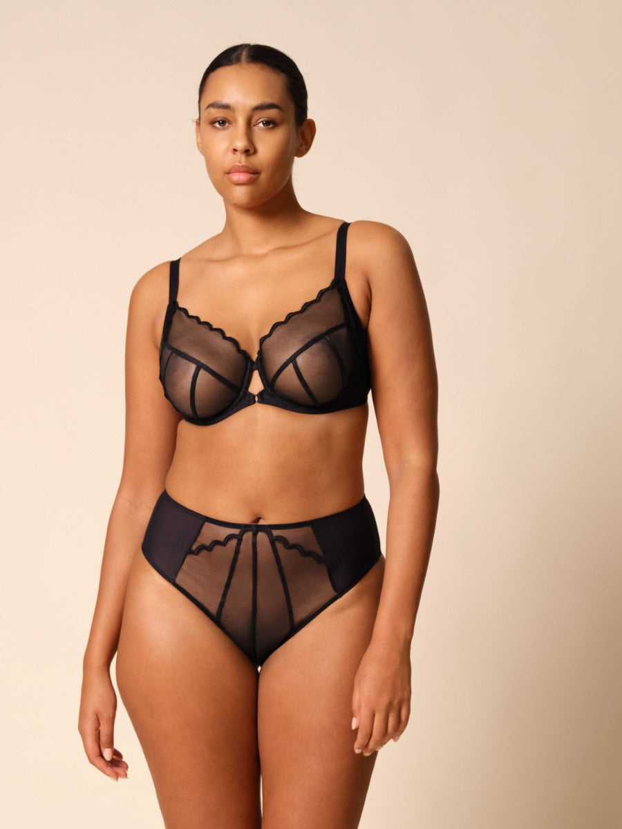 Gossard Obsession Black Sheer Deep Brief Panty