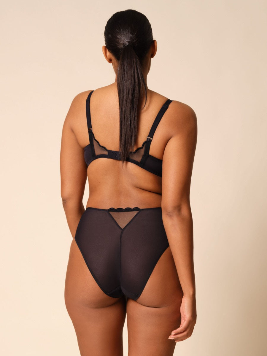 Gossard Obsession Black Sheer Deep Brief Panty