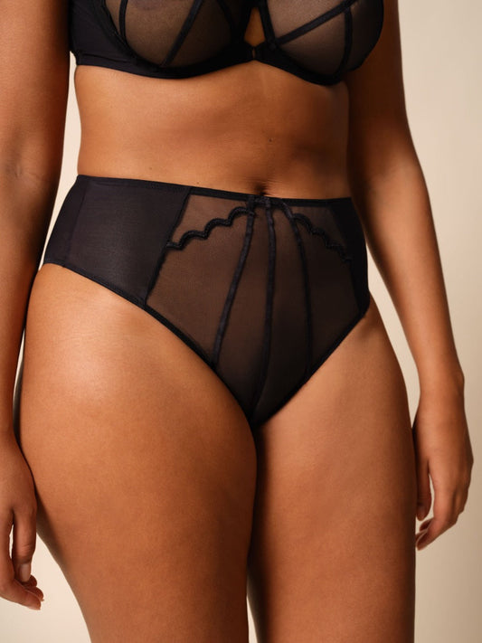 Gossard Obsession Black Sheer Deep Brief Panty