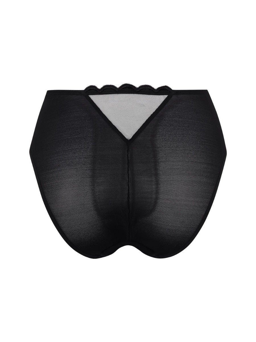 Gossard Obsession Black Sheer Deep Brief Panty