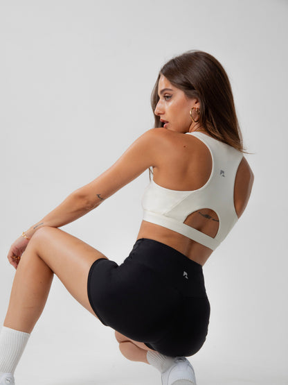 Tender Resolve Heart-Neck Sports Bra – Beige
