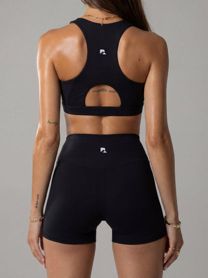 Steady Heart Medium-Support Sports Bra – Black