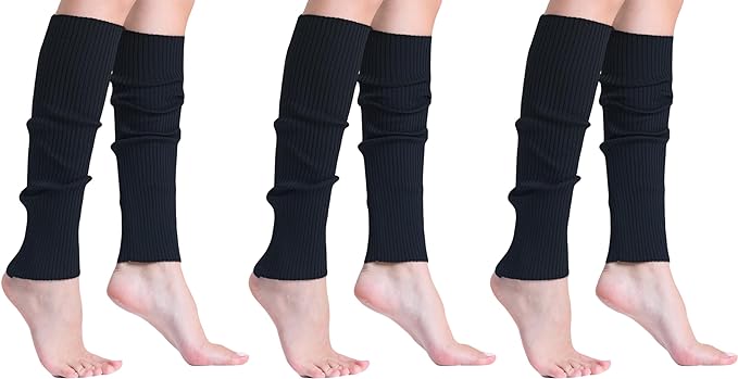 Leg Warmers for Women 3 Pairs Soft Slouchy Retro Knee-High or Scrunched Down Warm and Breathable-1