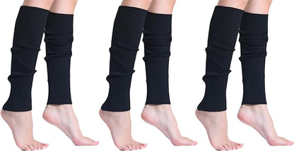 Leg Warmers for Women 3 Pairs Soft Slouchy Retro Knee-High or Scrunched Down Warm and Breathable-1