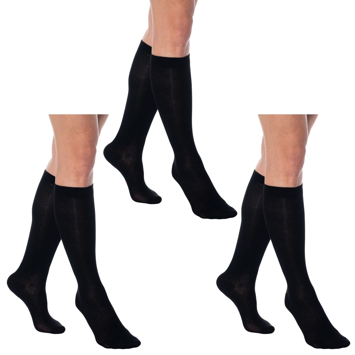 Women's Over The Calf Cotton Socks – 3 Pairs Knee High Soft Long Socks for Comfort & Style-1