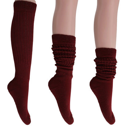 Women's Extra Long Heavy Slouch Cotton Socks – 3 Pairs, Size 9-11 by AWS/American Made