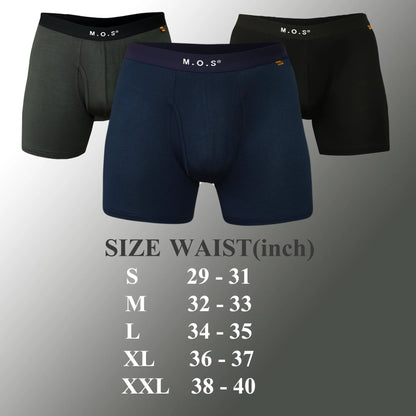 Boxer Briefs for Men with Pouch Breathable Short Boxer 3 Pack by M.O.S
