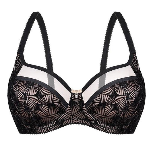Unikat Zoe Semi-Sheer Soft Velvet Full Figure Underwire Bra