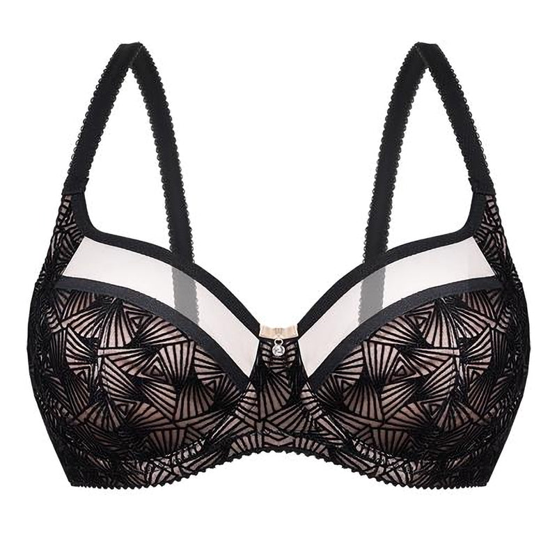 Unikat Zoe Semi-Sheer Soft Velvet Full Figure Underwire Bra-1