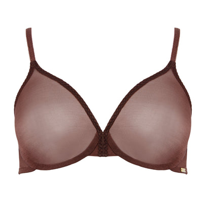 Gossard Glossies Sheer Molded Bra Rich Brown