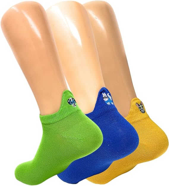 Women’s Dog Embroidered Ankle Socks – 3 Pairs, Low Cut, Soft & Comfortable – Size 5-7-2