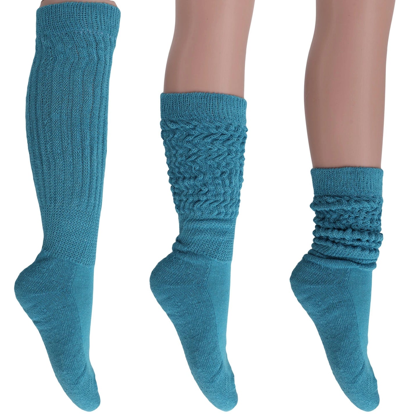 Women's Extra Long Heavy Slouch Cotton Socks – 3 Pairs, Size 9-11 by AWS/American Made
