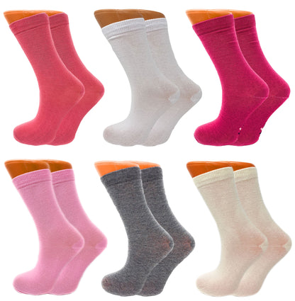 Women’s Combed Cotton Crew Socks – 6 Pairs, Colorful Soft & Breathable, Shoe Size 5-10, Moisture-Wicking