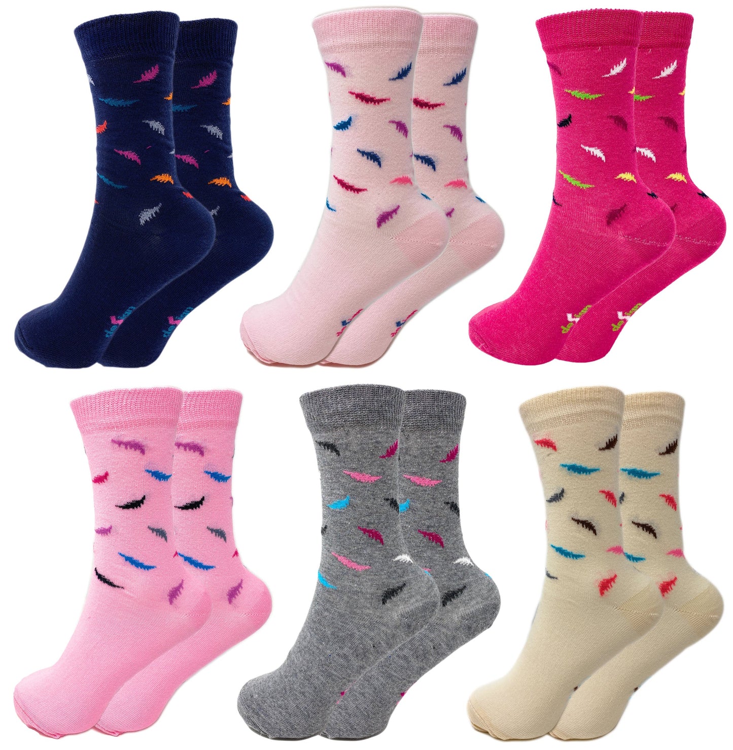 Women’s Combed Cotton Crew Socks – 6 Pairs, Colorful Soft & Breathable, Shoe Size 5-10, Moisture-Wicking