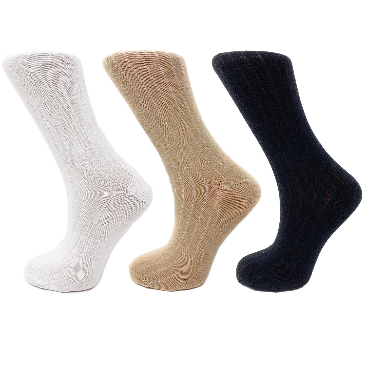 3 Pairs of Women's Mid-Calf Colorful Socks - Soft, Breathable, & Moisture-Wicking by M.O.S