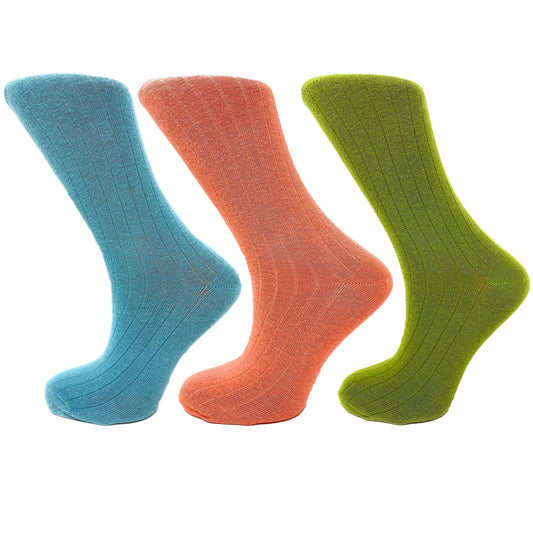 3 Pairs of Women's Mid-Calf Colorful Socks - Soft, Breathable, & Moisture-Wicking by M.O.S