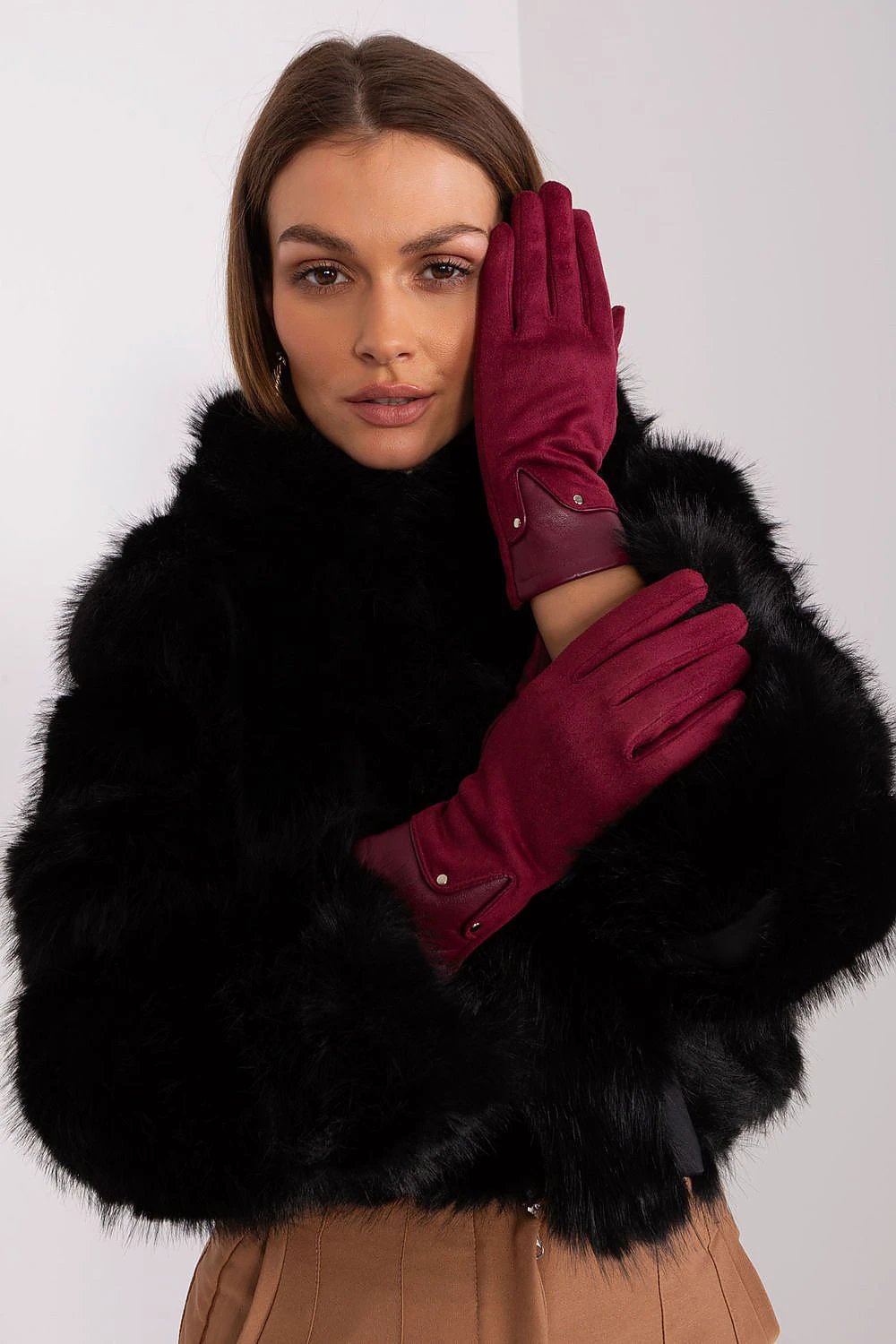 Elegant Women Touchscreen Gloves Embroidered Flower by AT