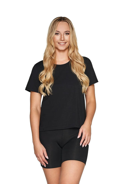 Cotton-Blend T-Shirt and Cycling-Short Pajama Set