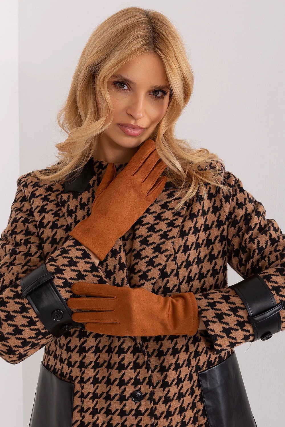 Womens Insulated Touchscreen Gloves With Floral Embroidery by AT