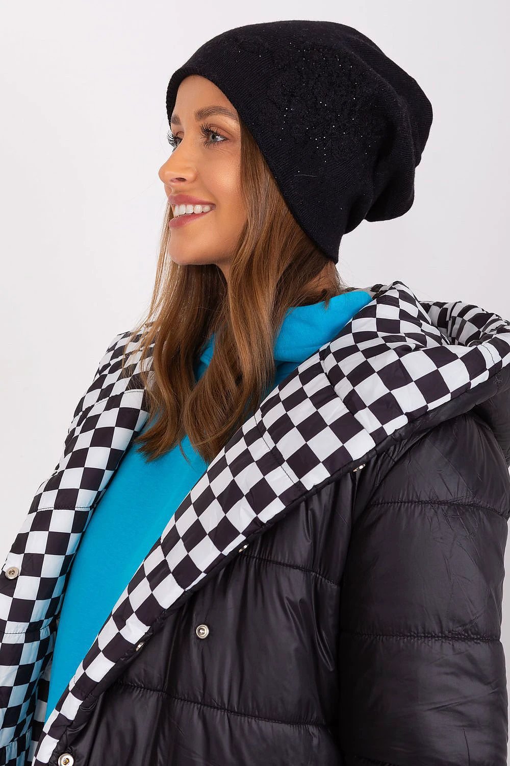 Cap AT Warm Winter Cashmere Beanie For Women Rhinestone by AT