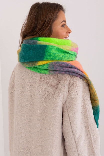 Colorful Plaid Tassel Shawl Scarf Polyester For Winter by AT