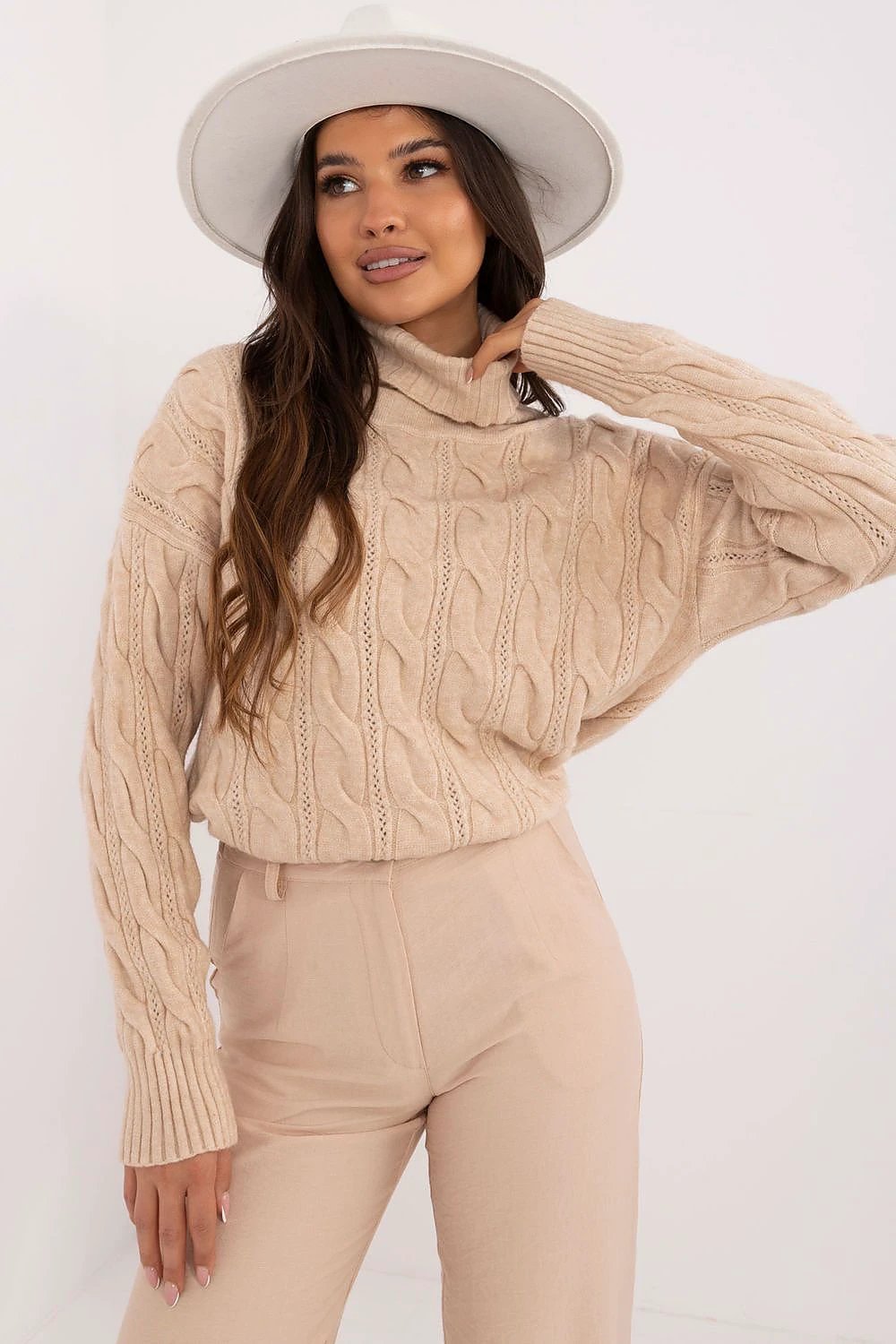 Turtleneck Sweater Acrylic Polyamide Polyester Blend by AT