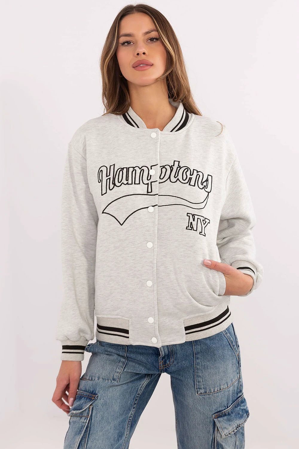 Factory Women's Bomber Jacket - Stylish Comfortable Cotton Polyester Blend with Long Sleeves and Classic Cut by Factory Price