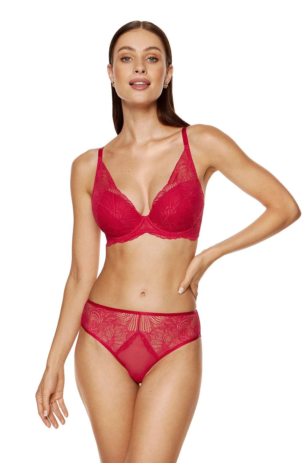 Rouge Floral Lace Panties – Red