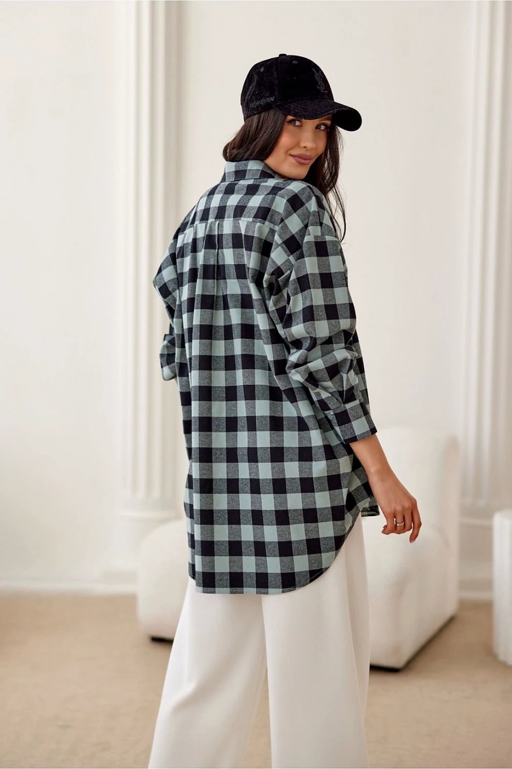 Roco Fashion Women's Long Sleeve Shirt - 100% Cotton Comfort with Elongated Back Design by Roco Fashion