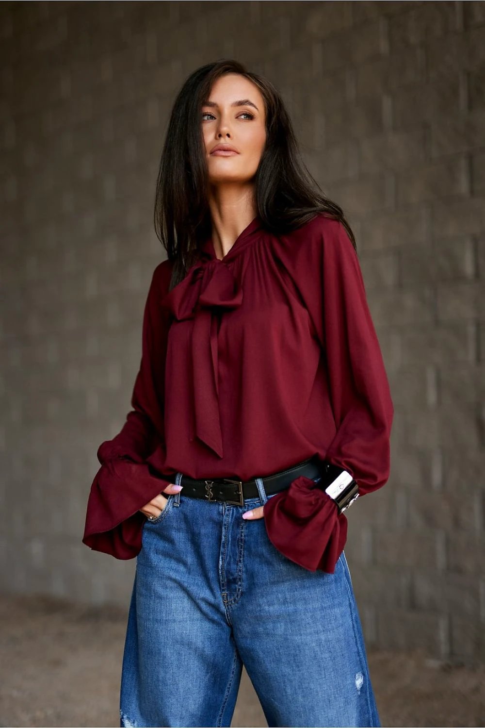 Roco Fashion Isabel Blouse - Breathable Viscose with Elegant Tie, Ruffles and Loose Fit for Comfort and Style by Roco Fashion