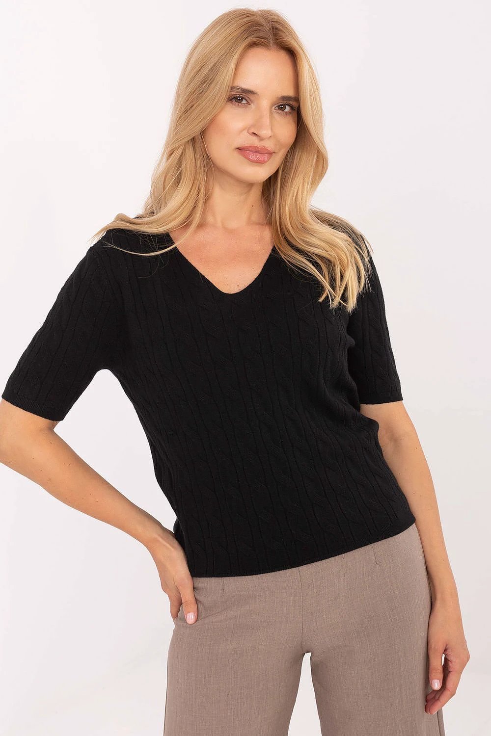 Women’s Essentials Short Sleeve V-Neck Sweater - Ultra Comfortable and Lightweight for Daily Wear by Factory Price